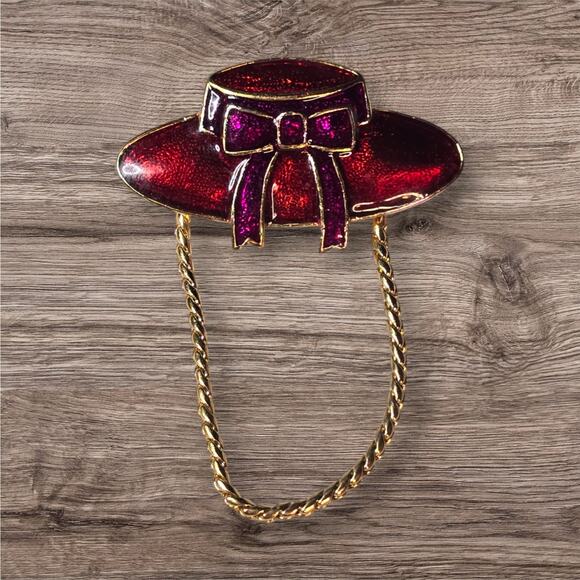 Red Hat Society Pin Brooch Vintage - Picture 4 of 4